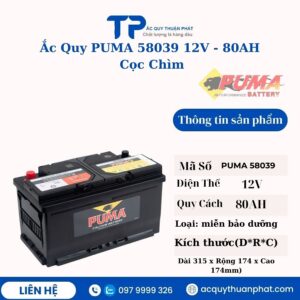 Ắc Quy PUMA 58039 12V - 80AH cọc chìm
