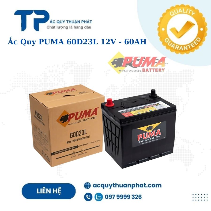 Ắc quy PUMA 60D23L 12V - 60AH Ắc quy PUMA 60D23L 12V - 60AH