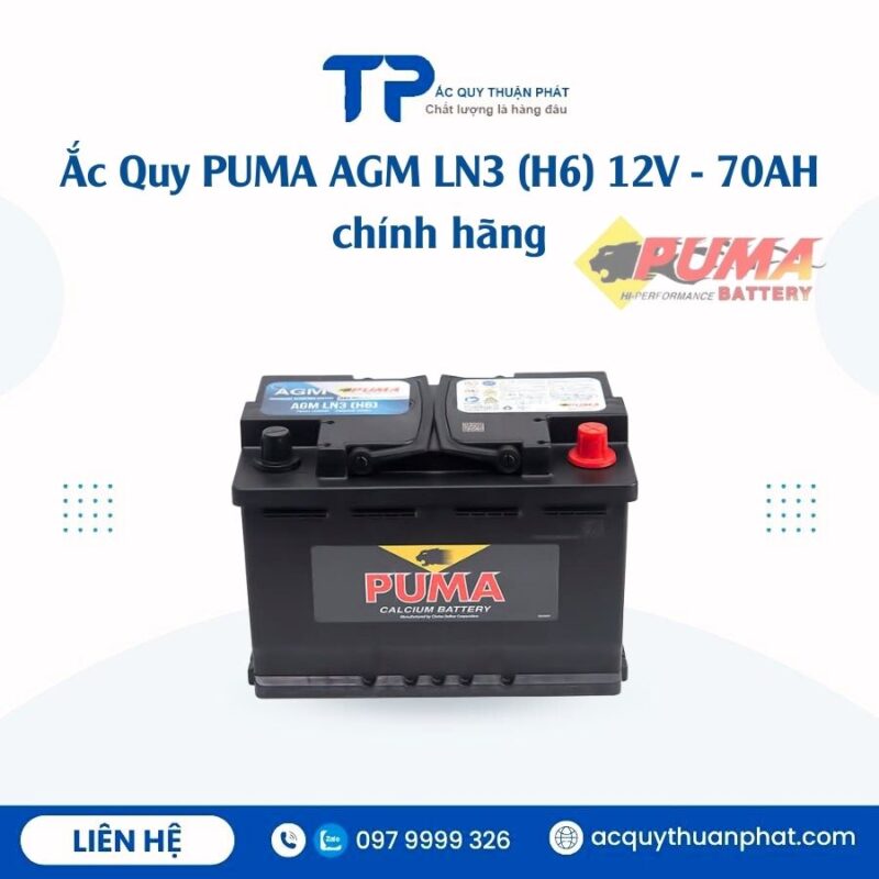 Ắc Quy PUMA AGM LN3 H6 12V - 70AH chính hãng
