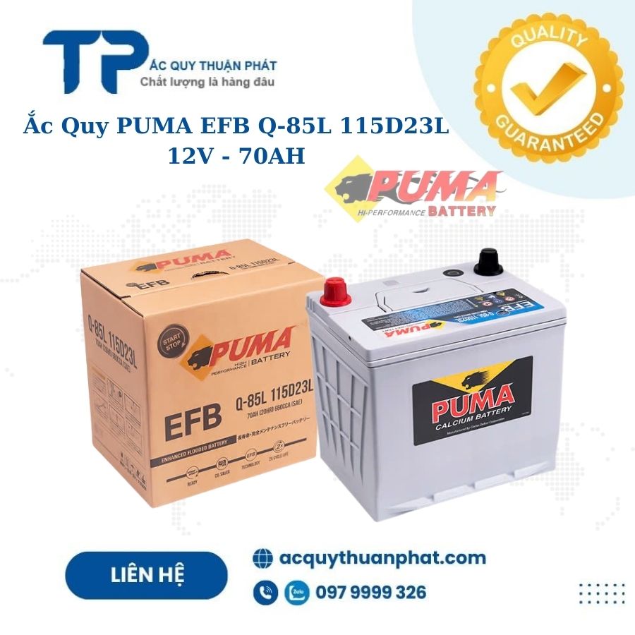 Ắc Quy PUMA EFB Q85L 115D23L 12V - 70AH Ắc Quy PUMA EFB Q85L 115D23L 12V - 70AH
