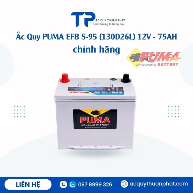 Ắc Quy PUMA EFB S-95 130D26L 12V - 75AH chính hãng