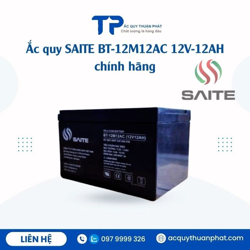 Ắc quy Saite BT 12M12AC 12V - 12AH chính hãng