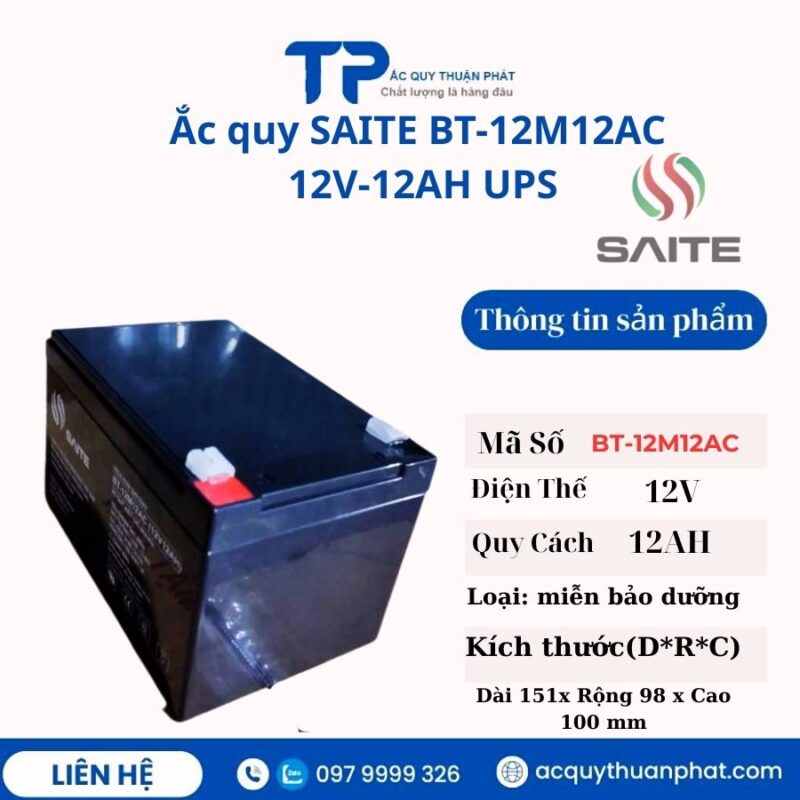 Ắc quy Saite BT 12M12AC 12V - 12AH UPS