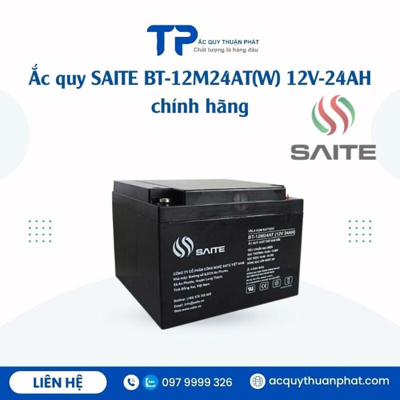 Ắc quy Saite BT-12M24AT(W) 12V - 24AH chính hãng