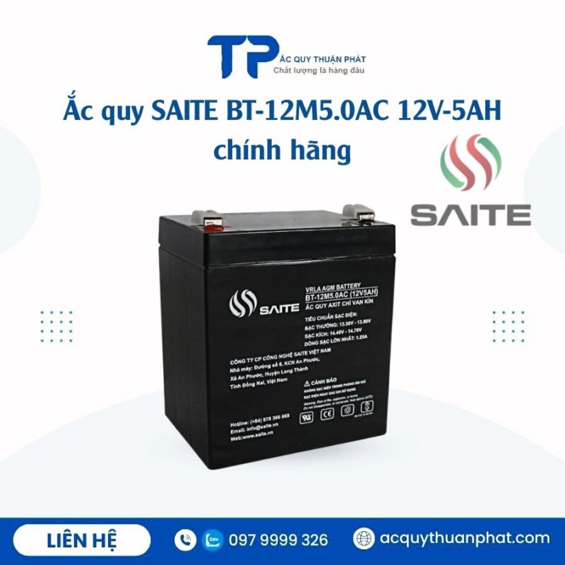 Ắc Quy Saite BT12M5.0AC 12V - 5AH chính hãng