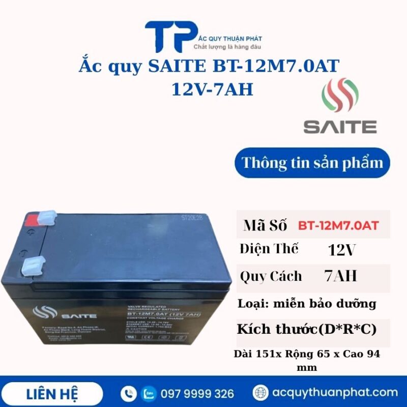 Ắc Quy Saite BT-12M7.0AT 12V - 7AH UPS