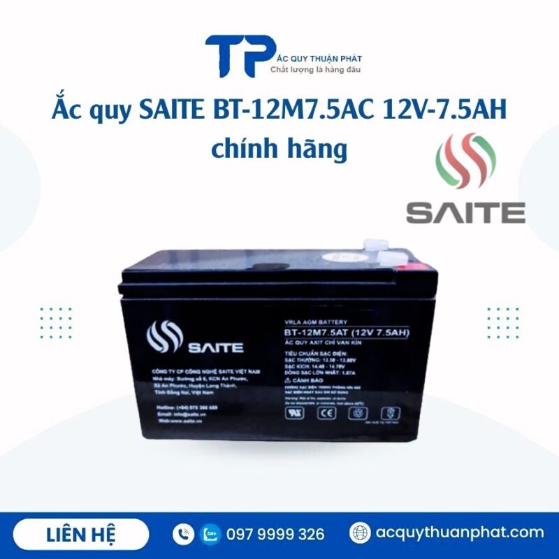 Ắc Quy Saite BTM7.5AC 12V - 7.5AH chính hãng