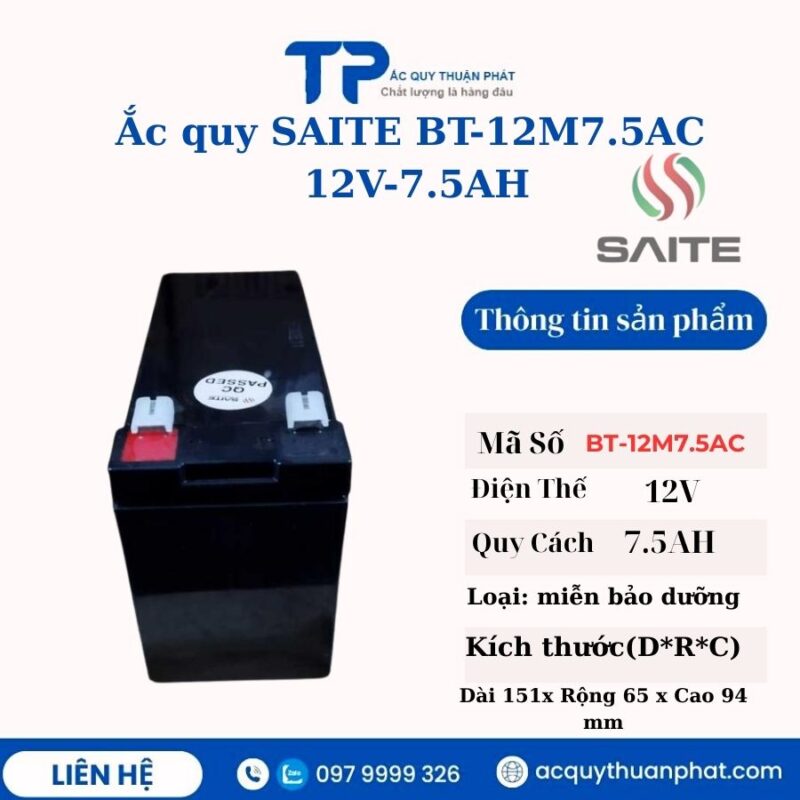 Ắc Quy Saite BTM7.5AC 12V - 7.5AH UPS