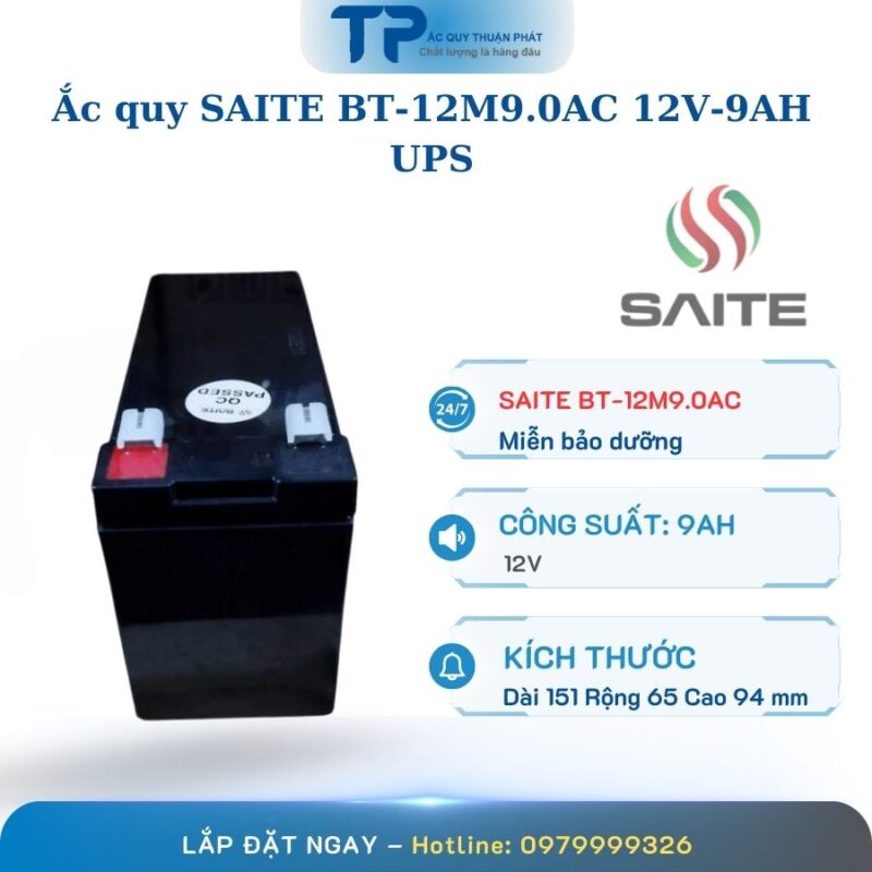 Ắc Quy Saite BT-12M9.0AC 12V - 9AH UPS
