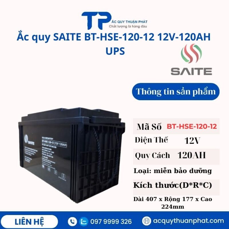 Ắc Quy Saite BT-HSE-120-12 12V - 120AH UPS