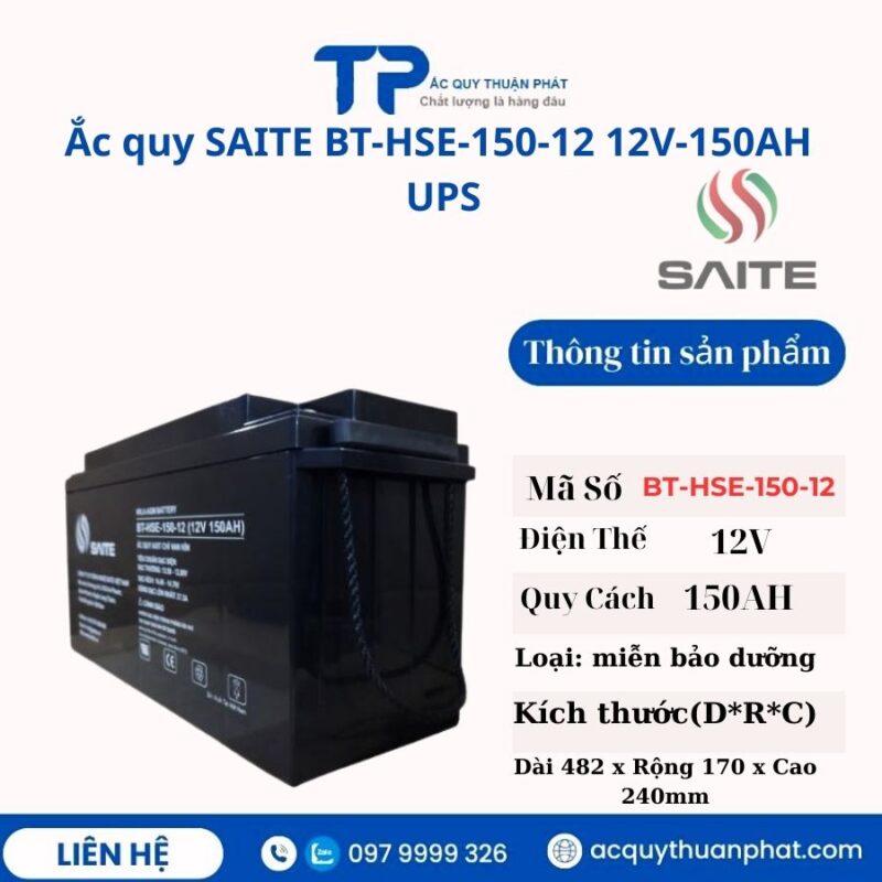 Ắc Quy Saite BT-HSE-150-12 12V- 150AH UPS