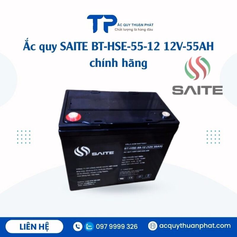 Ắc Quy Saite BT HSE-55-12 12V - 55AH chính hãng