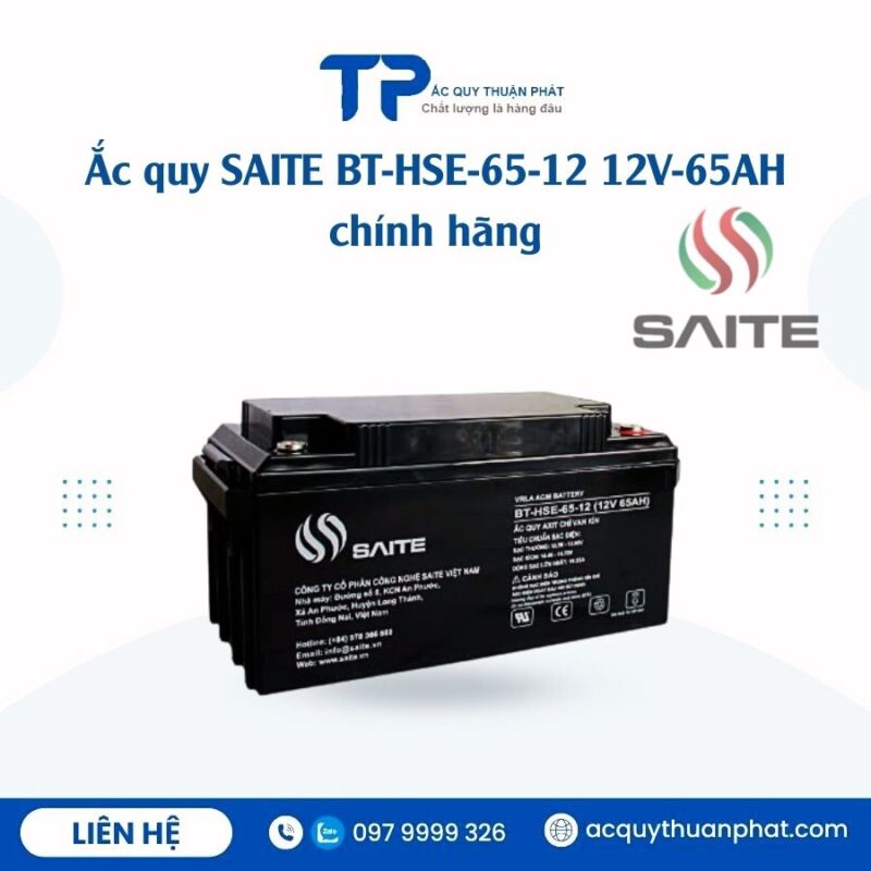 Ắc Quy Saite BT HSE-65-12 12V - 65AH chính hãng