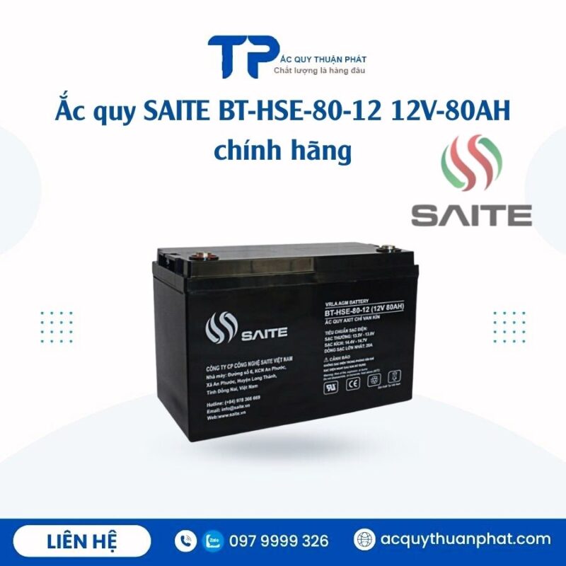 Ắc Quy Saite BT-HSE-80-12 12V - 80AH chính hãng