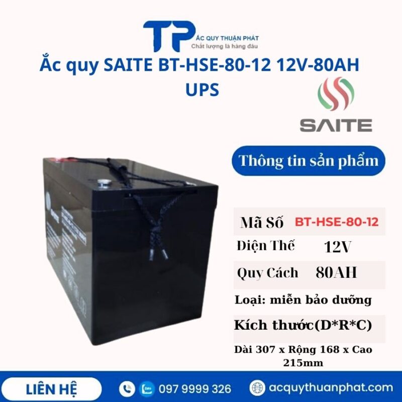Ắc Quy Saite BT-HSE-80-12 12V - 80AH UPS