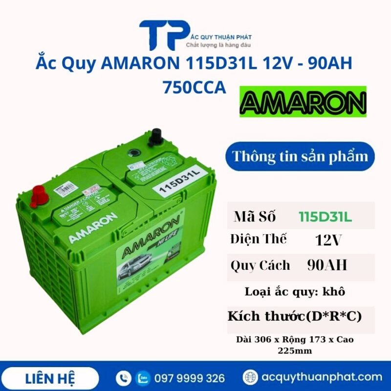 Ắc Quy AMARON 115D31L 12V - 90AH 750CCA