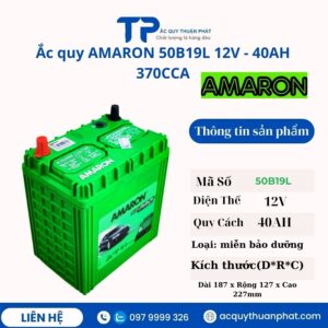 Ắc Quy AMARON 50B19L 12V - 40AH 370CCA