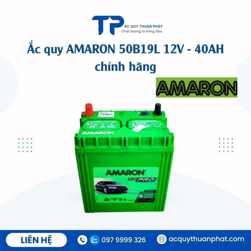 Ắc Quy AMARON 50B19L 12V - 40AH chính hãng
