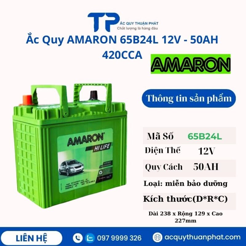 Ắc Quy AMARON 65B24L 12V - 50AH 420CCA
