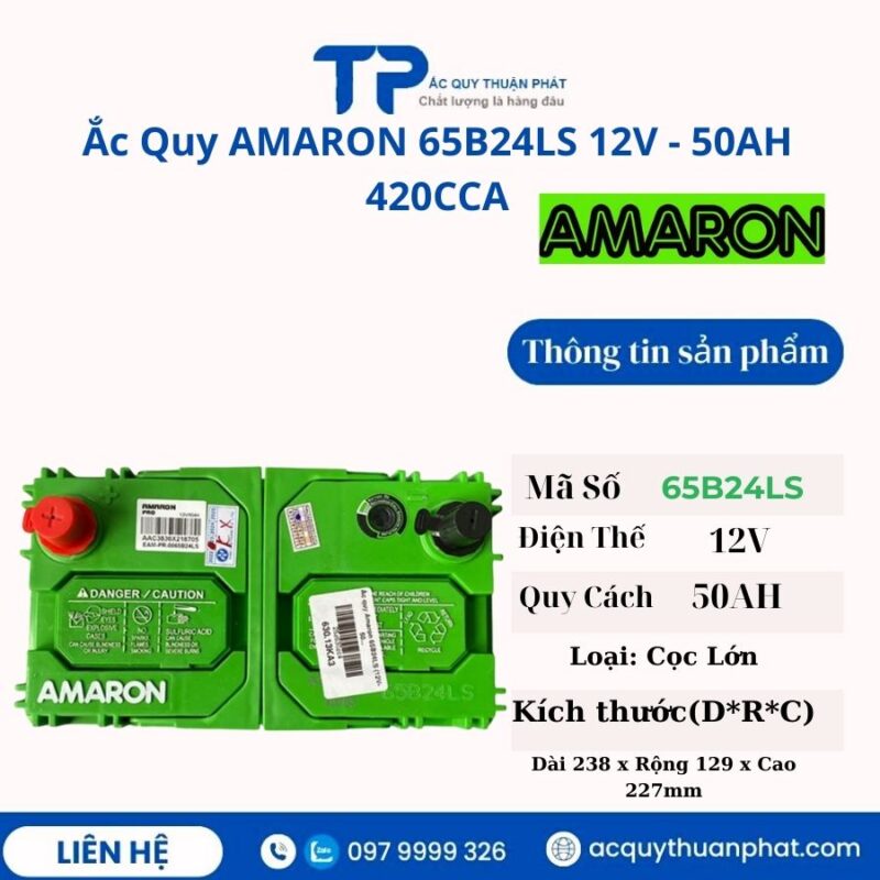 Ắc Quy AMARON 65B24LS 12V - 50AH 420CCA