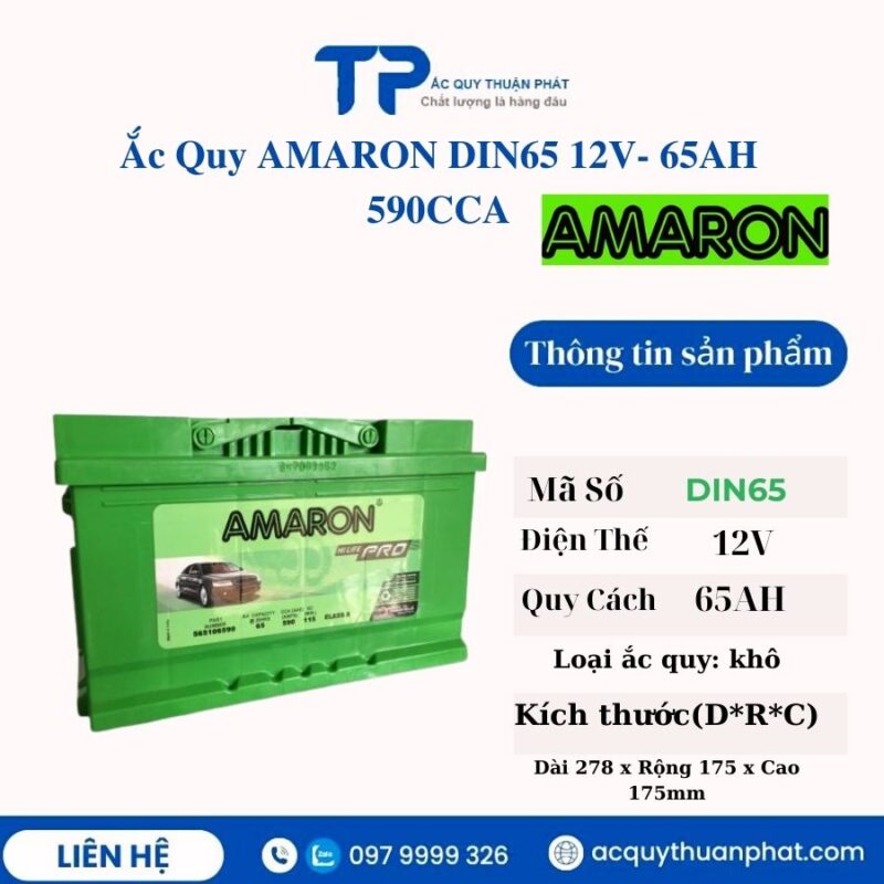 Ắc Quy AMARON DIN65 12V - 65AH 590CCA