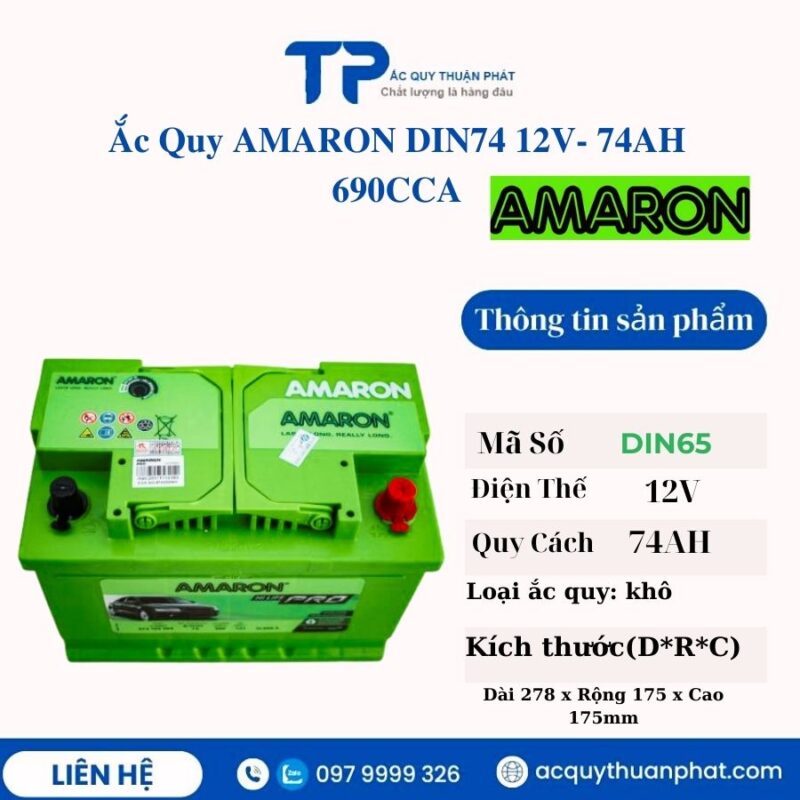 Ắc Quy AMARON DIN74 12V - 74AH 690CCA