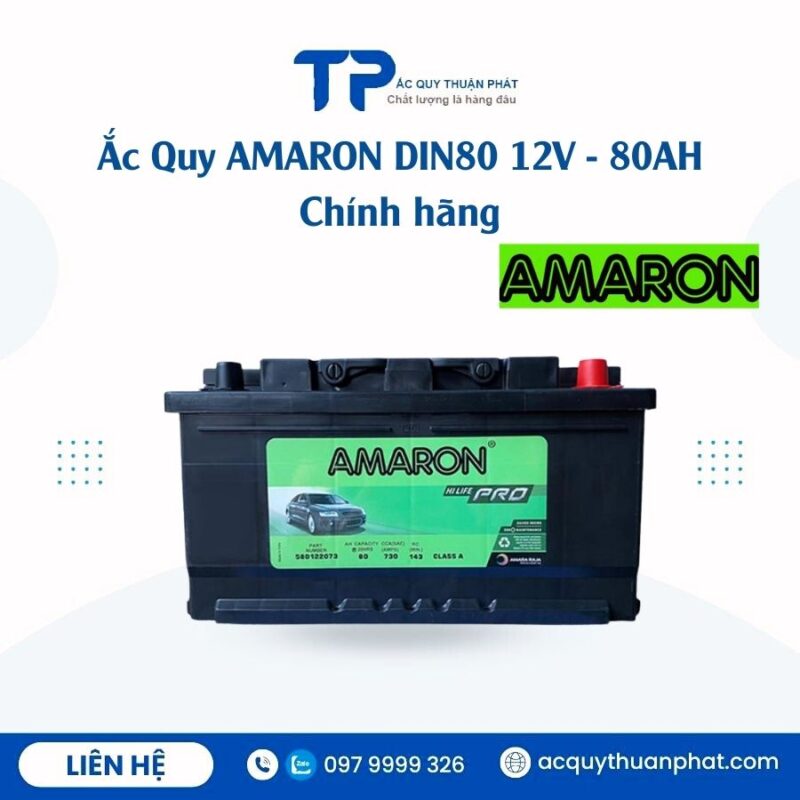 Ắc Quy AMARON DIN80 12V - 80AH chính hãng