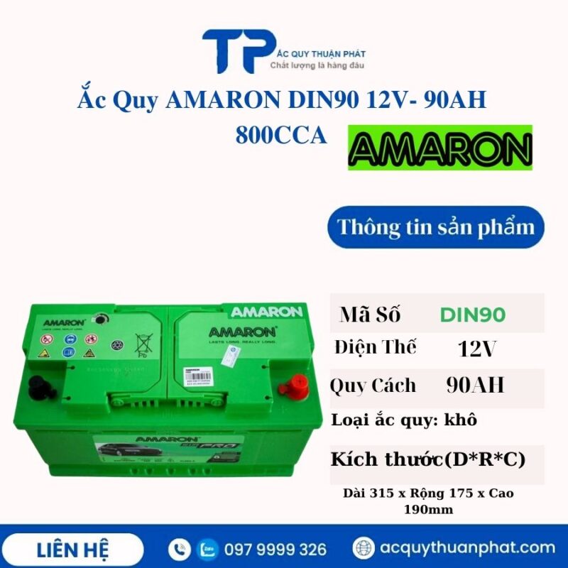 Ắc Quy AMARON DIN90 12V - 90AH 800CCA