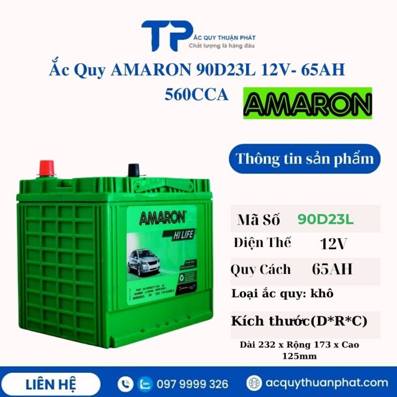 Ắc Quy AMARON 90D23L 12V - 65AH 560CCA