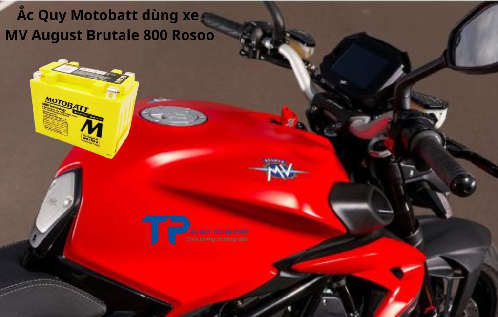 Ắc Quy Motobatt dùng xe MV August Brutale800 Rosoo