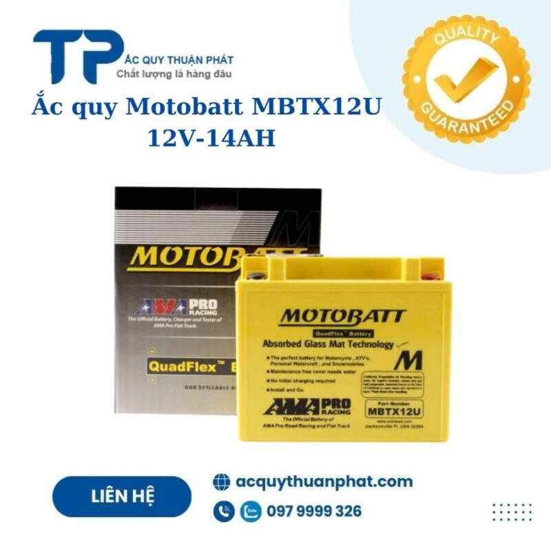 Ắc quy Motobatt MBTX12U 12V - 14AH