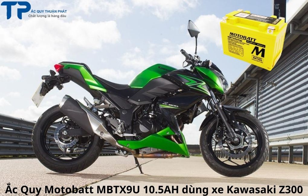 Ắc Quy Motobatt MBTX9U 10.5AH dùng xe Kawasaki Z300