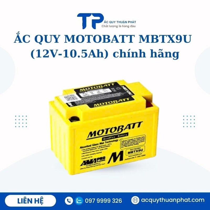 Ắc Quy Motobatt MBTX9U 12V - 10.5AH chính hãng