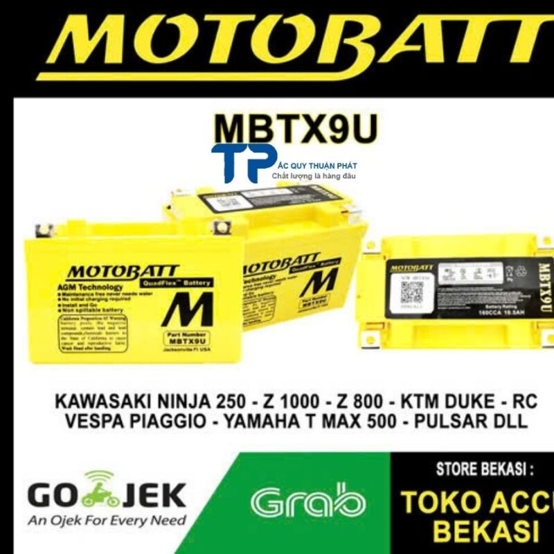Ắc quy Motobatt MBTX9U 12V - 10.5AH dùng cho Moto PKL