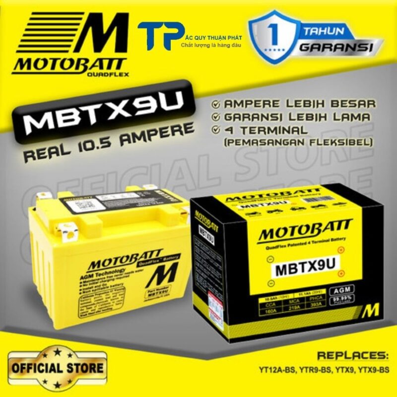Ắc quy MotoBatt MBTX9U chính hãng