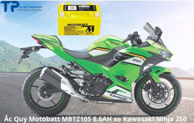 Ắc Quy Motobatt MBTZ10S 8.6AH xe Kawasaki Ninja 250