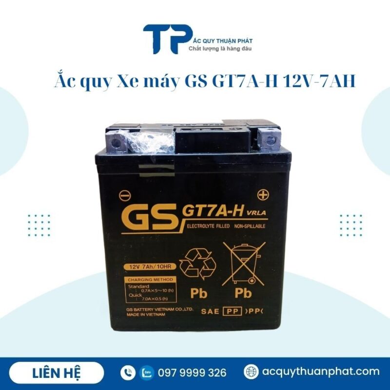 Ắc quy xe máy GS GT7A-H 12V-7AH chính hãng
