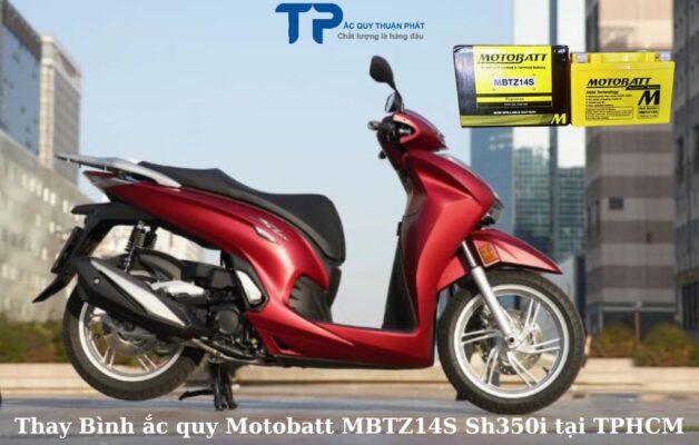 Thay bình ắc quy Motobatt MBTZ14S cho SH350i tại TPHCM