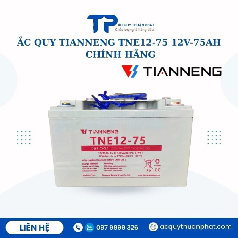 Ắc Quy Tianneng TNE12-75 12V - 75AH chính hãng