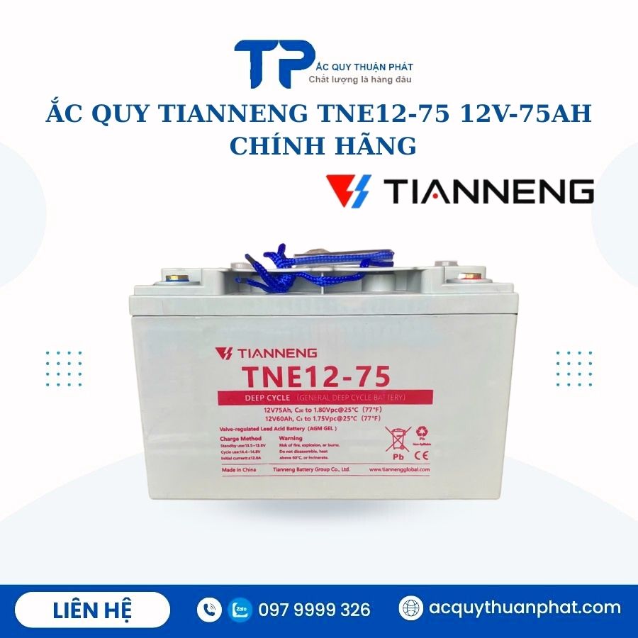 Ắc Quy Tianneng TNE12-75 12V - 75AH chính hãng