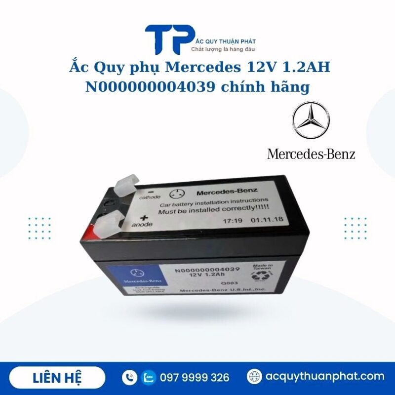 Ắc Quy Phụ Mercedes 12V - 1.2AH N000000004039 chính hãng