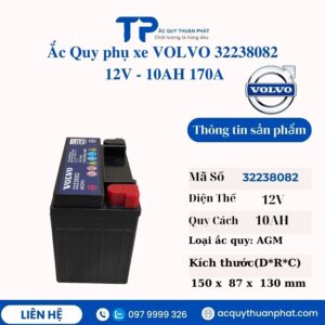 Ắc Quy Phụ xe Volvo 12V - 10AH 170A