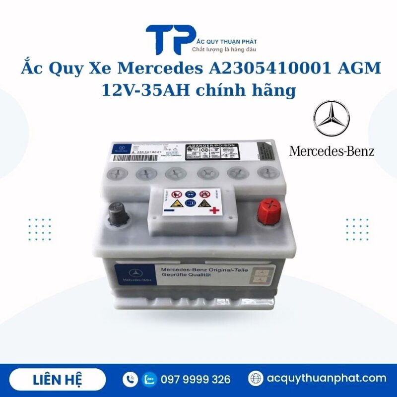 Ắc Quy Xe Mercedes A2305410001 AGM 12V - 35AH chính hãng