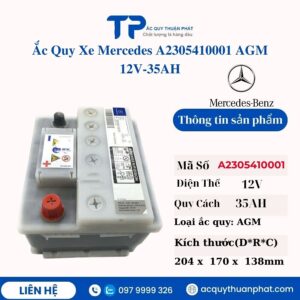 Ắc Quy Xe Mercedes A2305410001 AGM 12V - 35AH giá tốt
