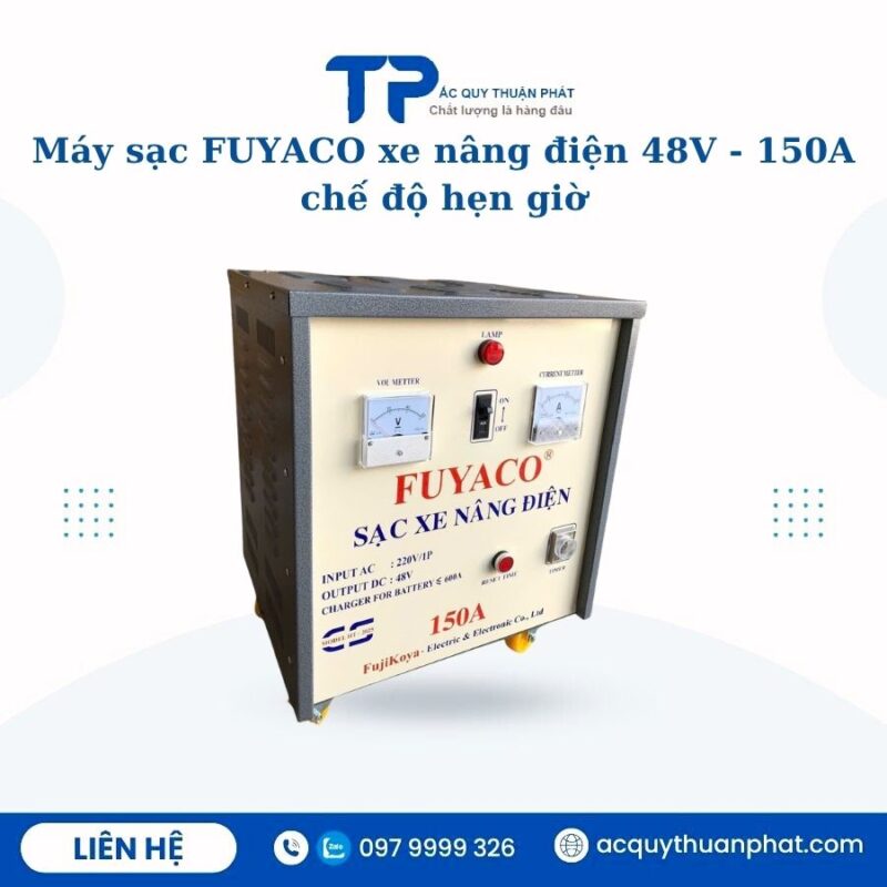 Máy sạc FUYACO xe nâng điện 48V - 150A chế độ hẹn giờ