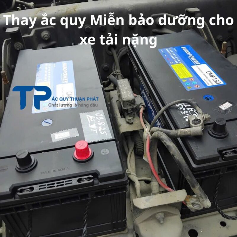 Thay ắc quy Miễn Bảo Dưỡng cho xe Tải nặng