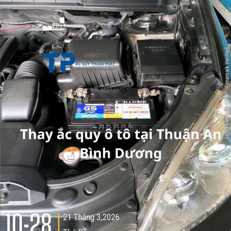 Thay ắc quy ô tô tại Thuận An Bình Dương