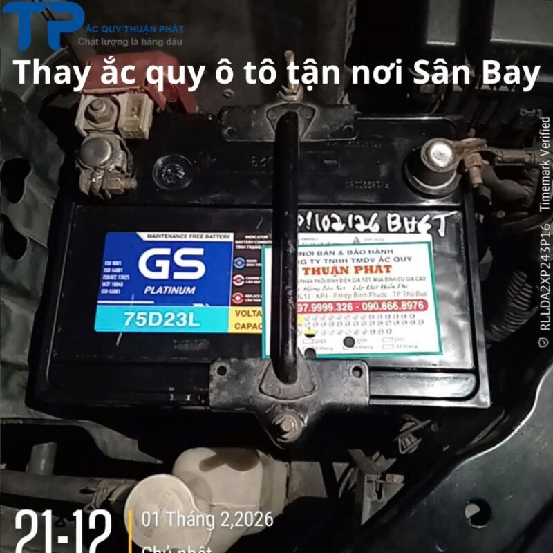 Thay ắc quy ô tô tận nơi Sân Bay
