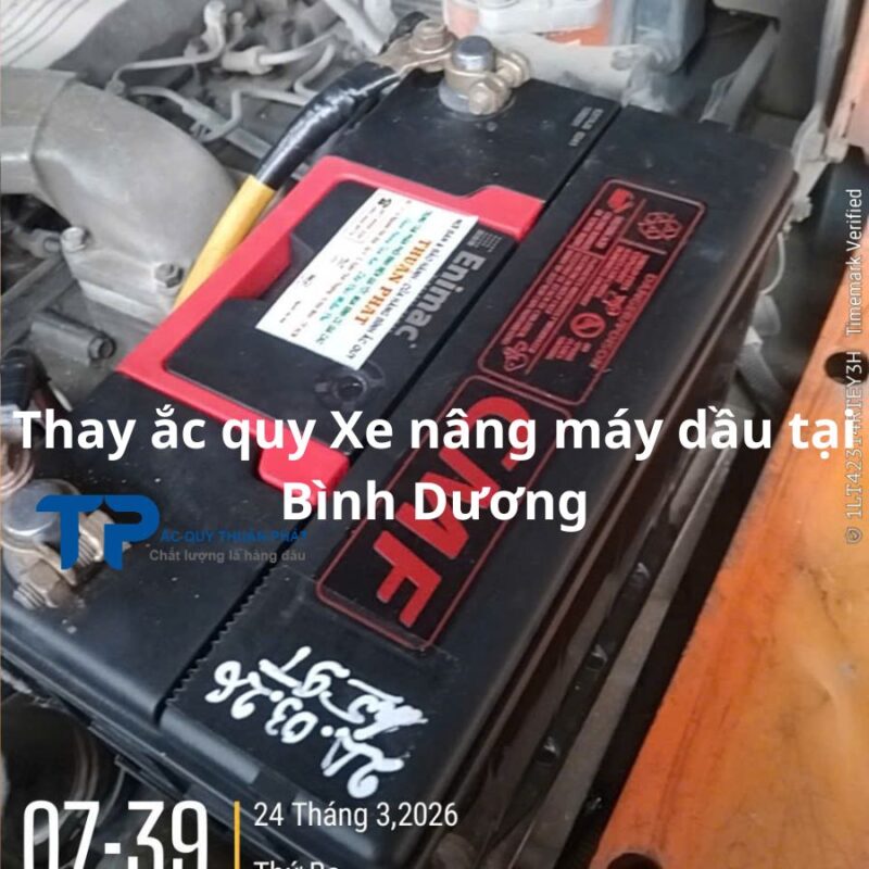 Thay ắc quy Xe nâng máy dầu tại Bình Dương