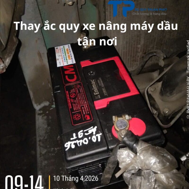 Thay ắc quy xe nâng máy dầu tận nơi